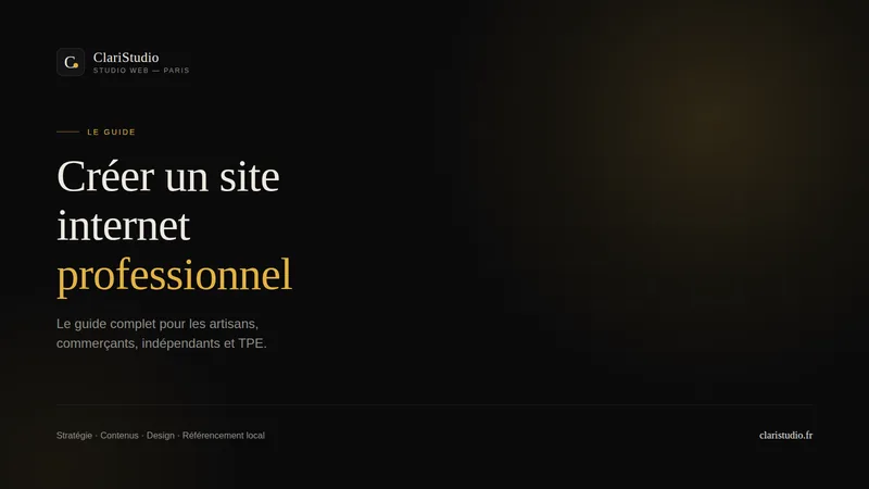Guide ClariStudio : créer un site internet professionnel